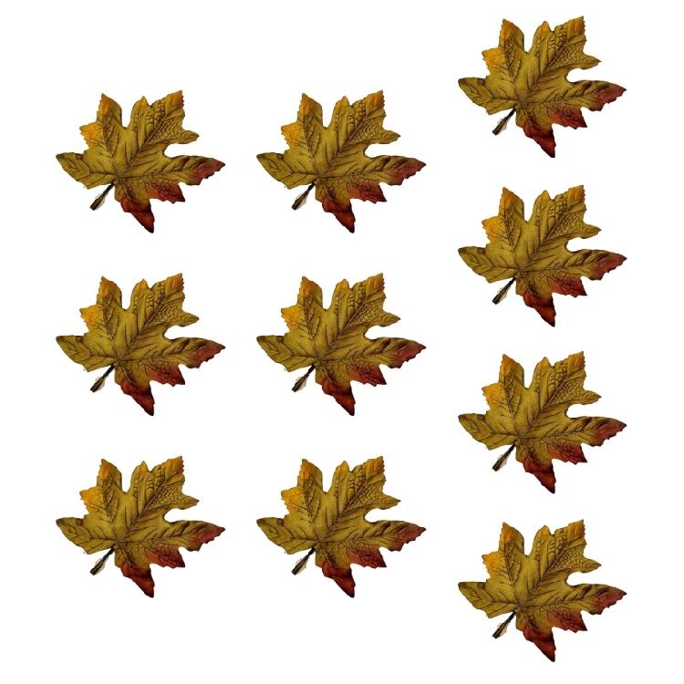 

Pack Of 10 Durable multicolored Faux Fall Leaf For Indoor Decoration Flower Displays And Autumn Themes