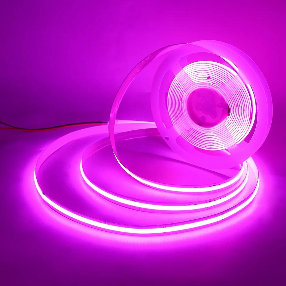 

COB Светодиодная лента Разноцветная DC12V 24V Гибкая светодиодная лента Водонепроницаемая DIY 480 светодиодов/м Подсветка Лента Внутренняя Наружная Домашний декор 1M&DIY24V 480LED розовый