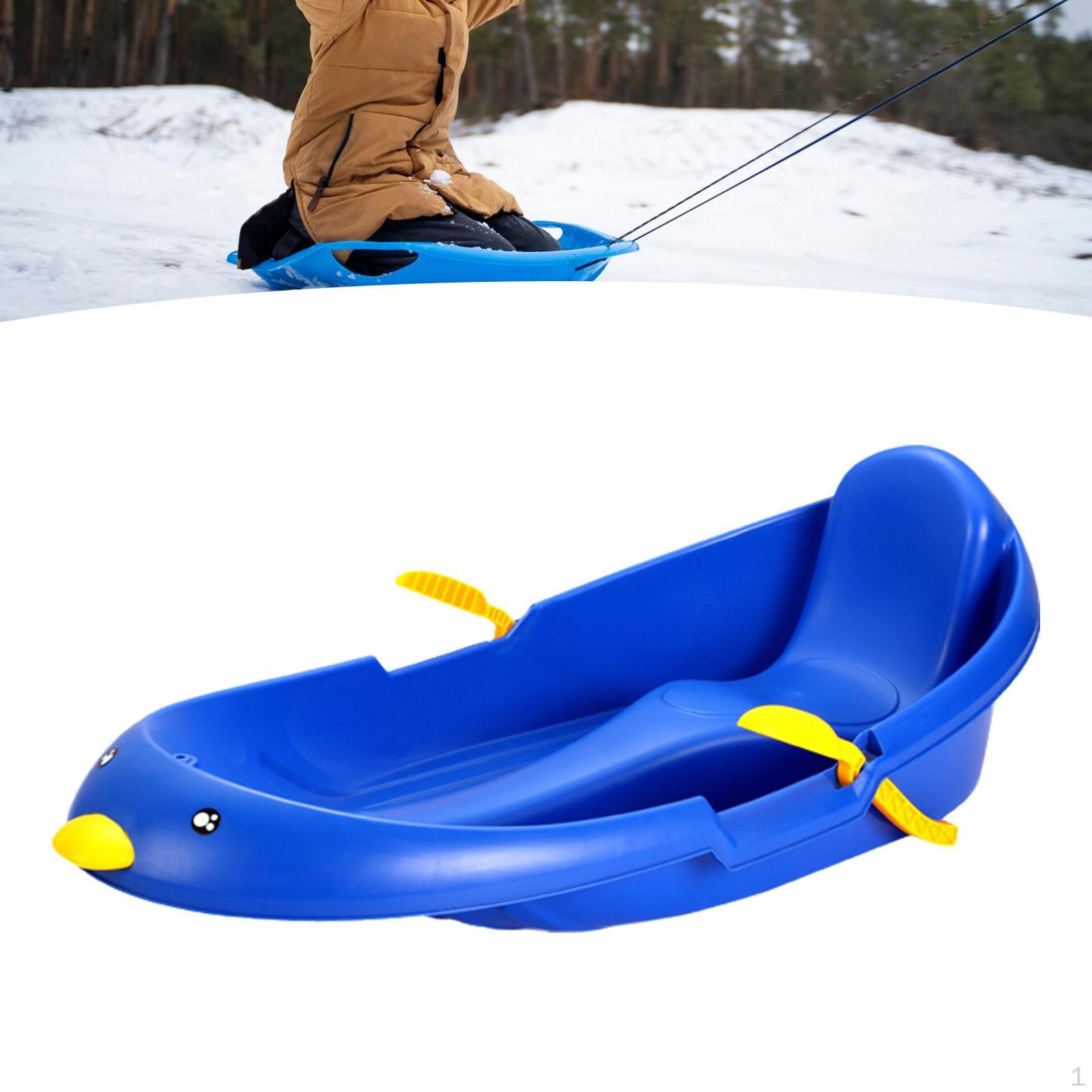 

Снежные сани с тормозом для спуска с горы Зимние игрушки Игры на открытом воздухе Уникальные Портативные Многоцелевые синий