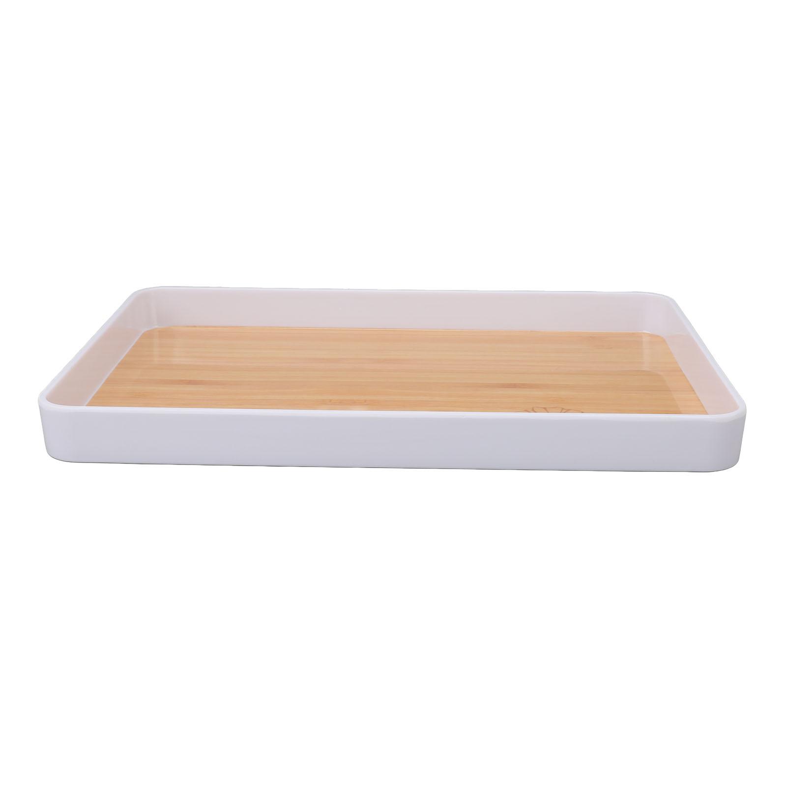 

Rectangular Tray Plastic Stackable Versatile Serving Tray for Documents Books Cosmetics