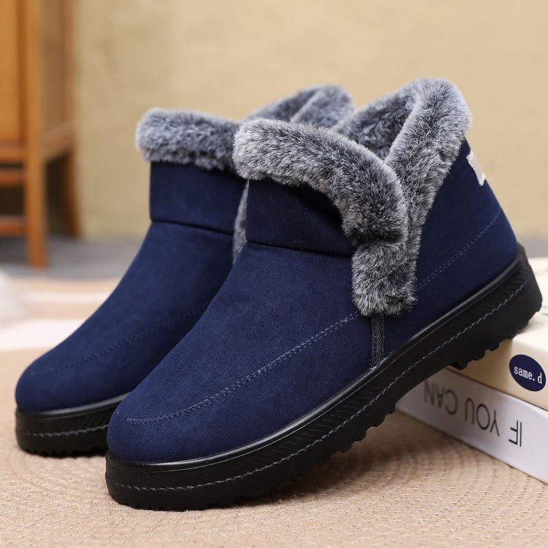 Winter Flanged Big Hairy Snow Boots New Versatile Piled Thickened Cotton Boots Outdoor Cold-proof Warm Boots