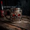 Neue Harzfigur, dunkelrotes Auge, Totenkopfbecher, Becher, Kaffeetasse, Bierkrug, kreative Geschenkanhänger