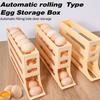 Automatic Scrolling Egg Rack Holder Storage Box Egg Basket Food Containers Egg Case Holder Refrigerator Storage Organizer