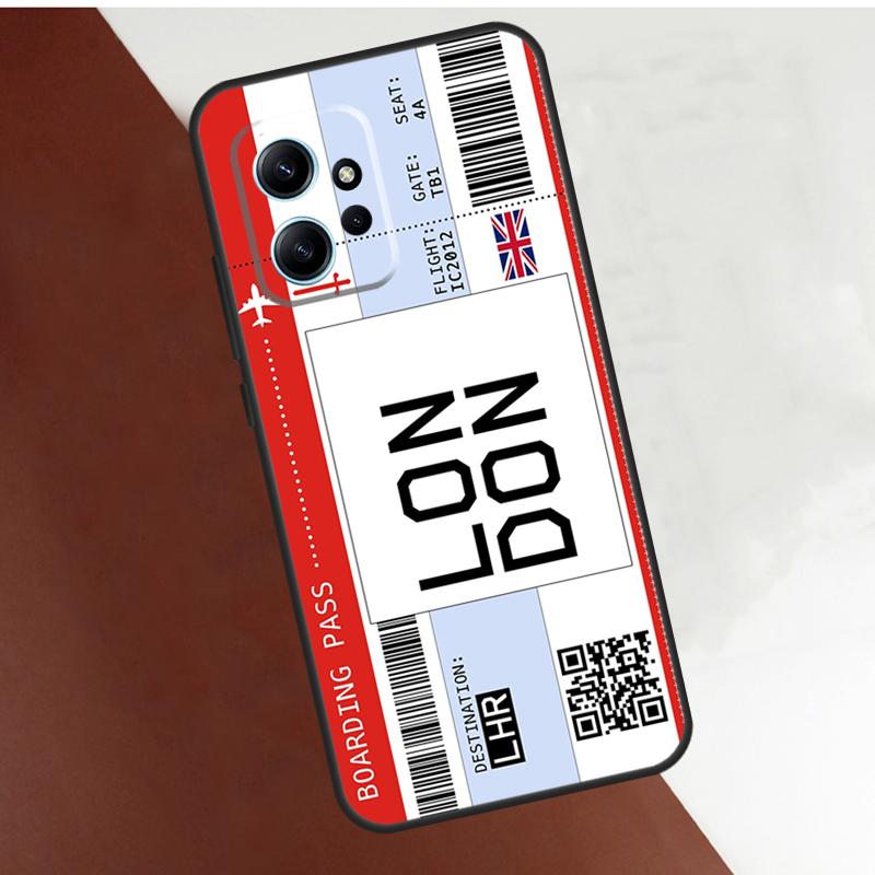 Boarding Pass Ticket Case For Xiaomi Redmi Note 14 10 11 12 13 15 Pro Plus Cover For Redmi 15 14C 10C 12C 13C 15C