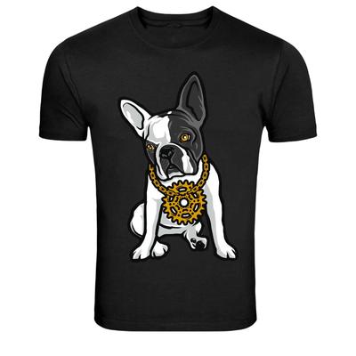 Französische Bulldogge Goldkette Hip Hop Hund Grafik T-Shirt