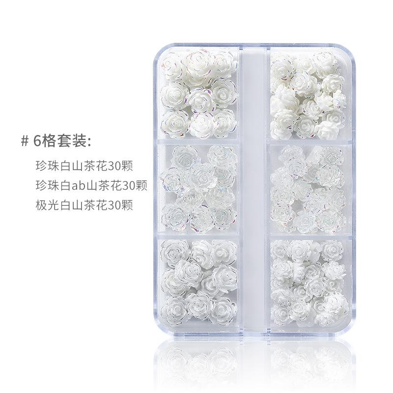 

Украшения для ногтей «Камелия», трехмерное украшение для ногтей в виде цветка белой розы, набор для дизайна ногтей с бриллиантами