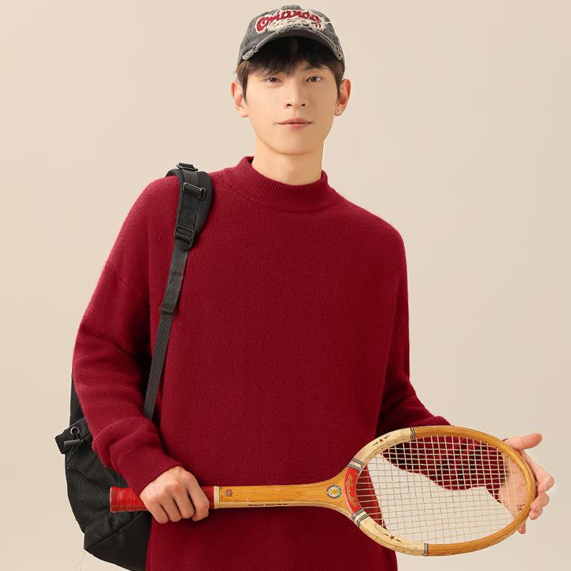 MINISO Unisex Retro Half-Turtleneck Knit Sweater