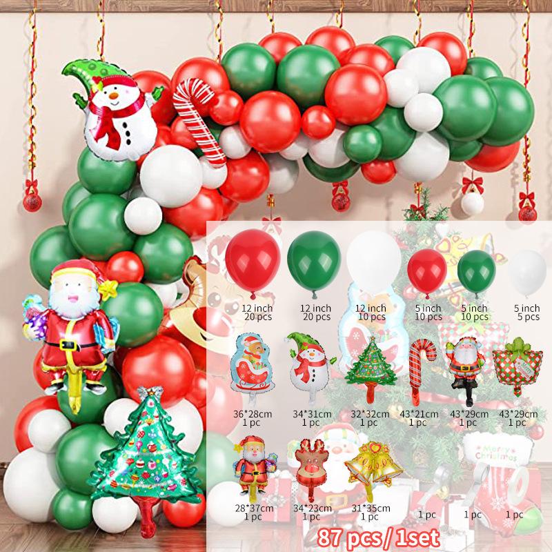 Macaron Colored Santa Claus Foil Balloon Arch for Christmas Decorations