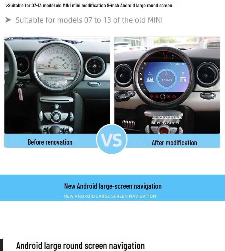 BMW MINI Center Console Android Upgrade: New Big Screen with CarPlay Navigation