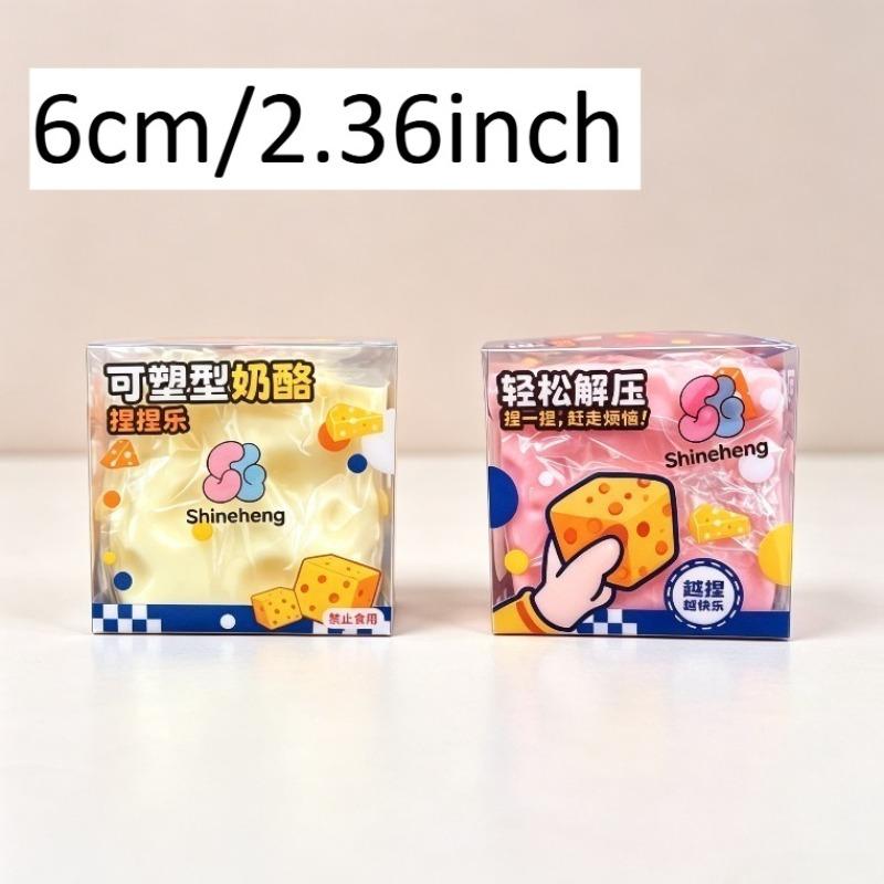 Moldable Squishy Cheese Cube Squeeze Toy Moldable Stress Ball Jumbo Cheese Non-Bounce Fidget Toy ASMR Sensory Anti-Stress Gift