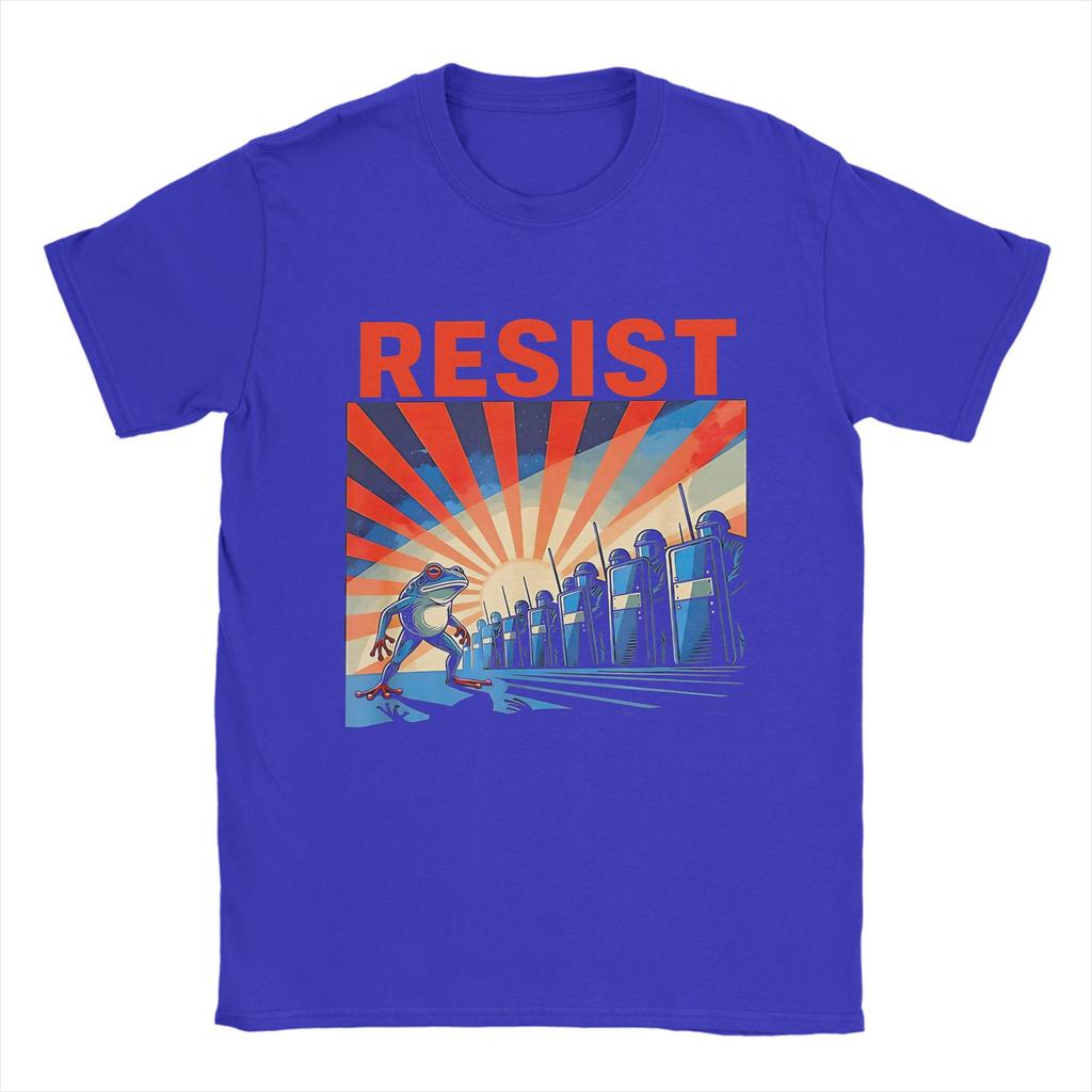 Resist Portland Frog Protest T Shirt Summer Trendy Cool T-Shirts Men Cotton Crew Neck Plus Size Top Tees Short Sleeve Y2K Tshirt