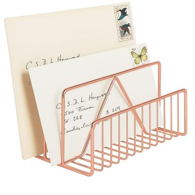 Halter - Bücherregal-Organizer Kleines Bücherregal für Tisch Metall-Briefablage mit 3 Fächern, Schreibtisch-Tischdeko, Brief-Dokumentensortierer
