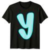 Y Letter Initial Alphabet Mens T-Shirt Womens Tee Bubble Graphic Unisex Top