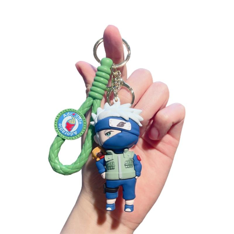 Naruto Anime Sasuke Keyring Pendant Doll Pvc Figure Toy Bag Keychain Decor Gift