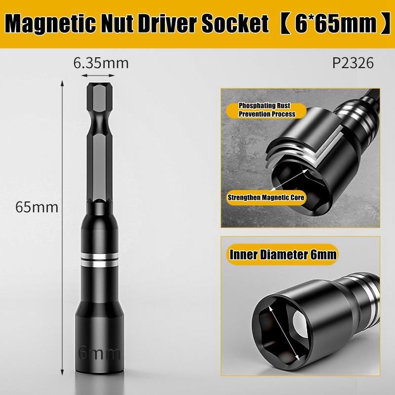 CR-V Steel Magnetic Nut Screwdriver Socket Bits For Power Drills Hex Shank Driver/Adapter Socket Wrench Tool Parts Accessories