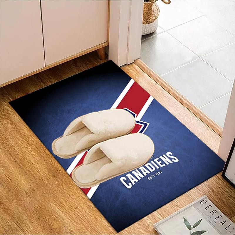 Canadiens Eishockey Team Fußmatte für Wohnzimmer, Spielzimmer, Büro, Schlafzimmer, Bürobodenmatte Verspieltes Design, Weihnachts-Fan-Geschenke