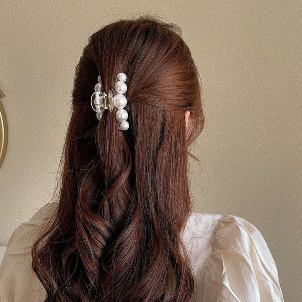 Extra Large Transparent Pearl Hair Clip