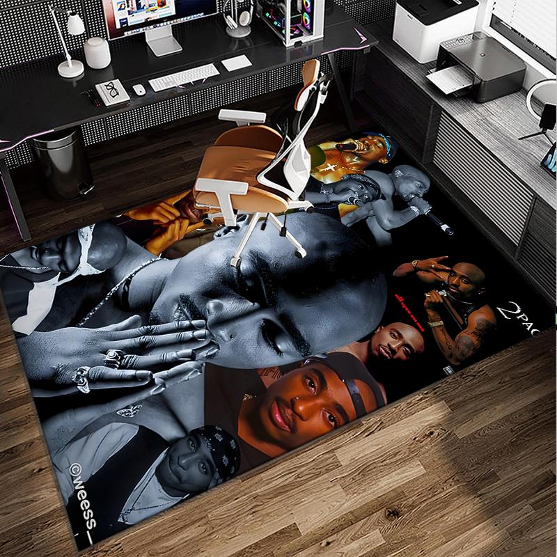 Rap Legend In Blue Office Rug Chair Mat, Game Carpet, Suitable for Front Door, Bedroom, Living Room, Desk, Holiday Gift