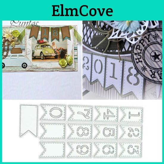 Stencil Cutting Numbers Banner Die Diy Scrapbooking Emboss Paper Card Craft Mold