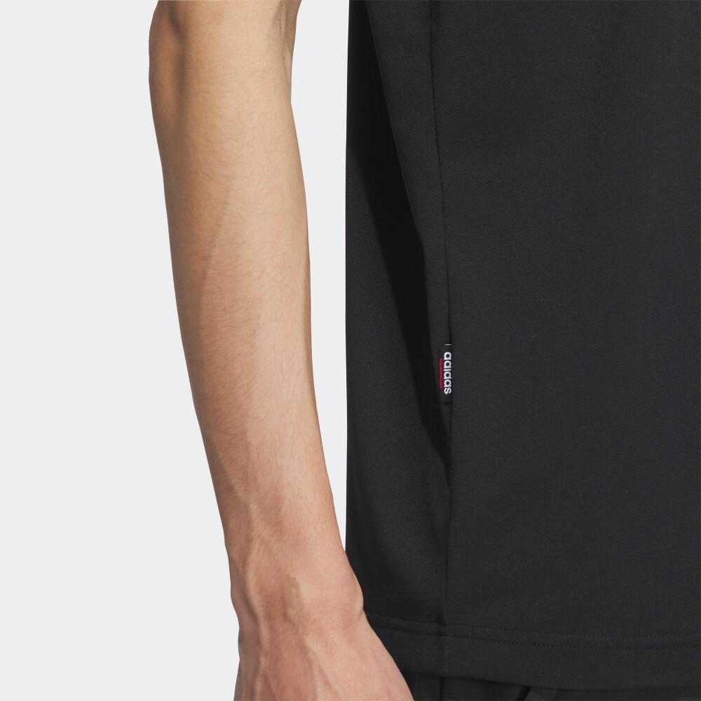 Adidas Letter Print Casual Comfort Short Sleeve Polo Shirt Men Tops Black JE3560