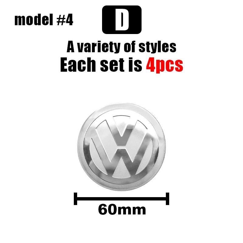 4pcs 56/60/65mm Volkswagen Car Wheel Center Cover Stickers Hub Cap For VW R Golf Touran Octavia Motion GTI Polo Auto AccessoriesNB4