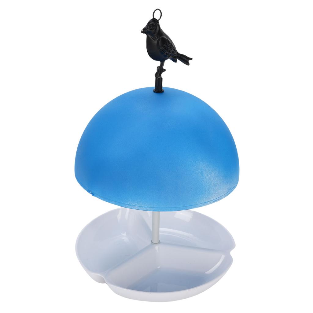 Bird Feeder ABS Mushroom Shape Rain Proof Dome Top Bird Feeder Tray for Outdoor Garden