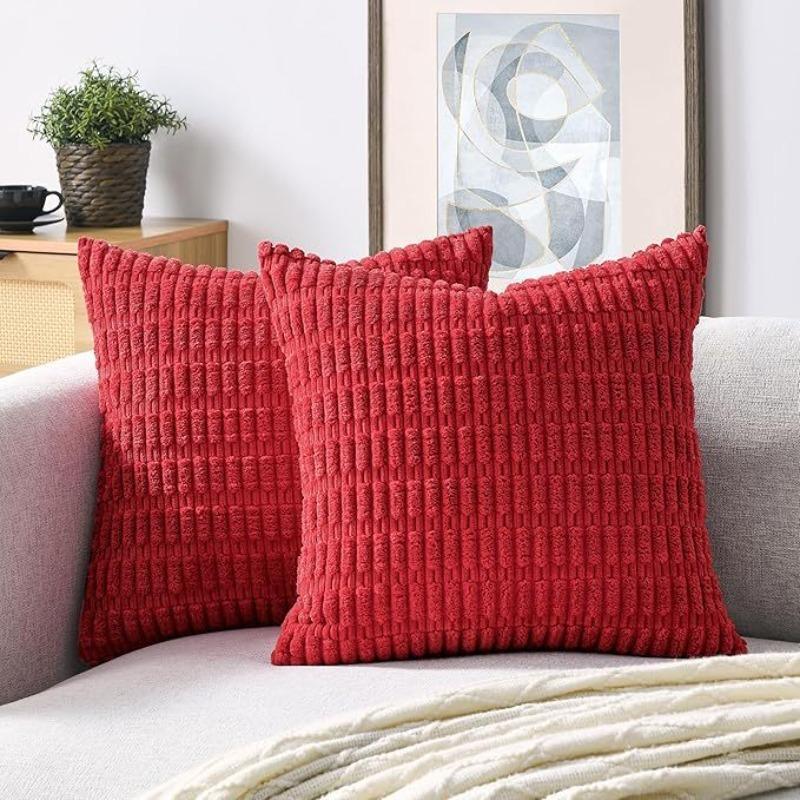 Soft Throw Pillow Covers Knitting Fur Solid Color Sofa Cushion Cover Waist Pillow Case Pillow Case Protector Office Sofa