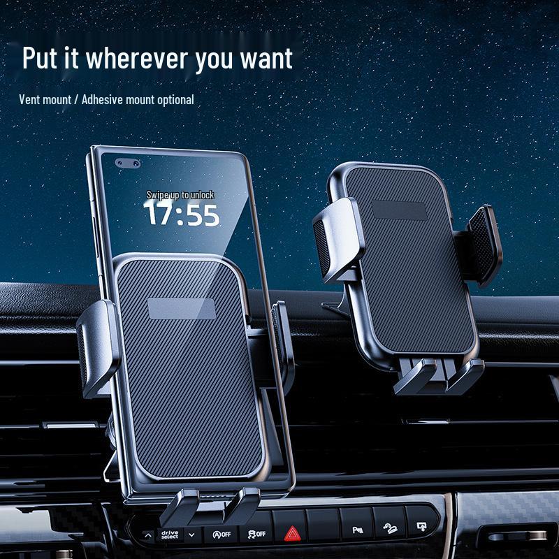 Foldable Self-Locking Car Phone Holder for Huawei, Samsung, Oppo, Honor, etc.