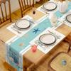 Bonhause Nautical Coastal Placemats Set of 4, 12x18 Inch Beach Starfish Seashell Ocean Coral Summer Kitchen Dining Table Mats Washable Place Mats for