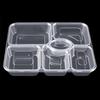 Disposable 6-Compartment Rectangular Meal Prep Containers with Lids
