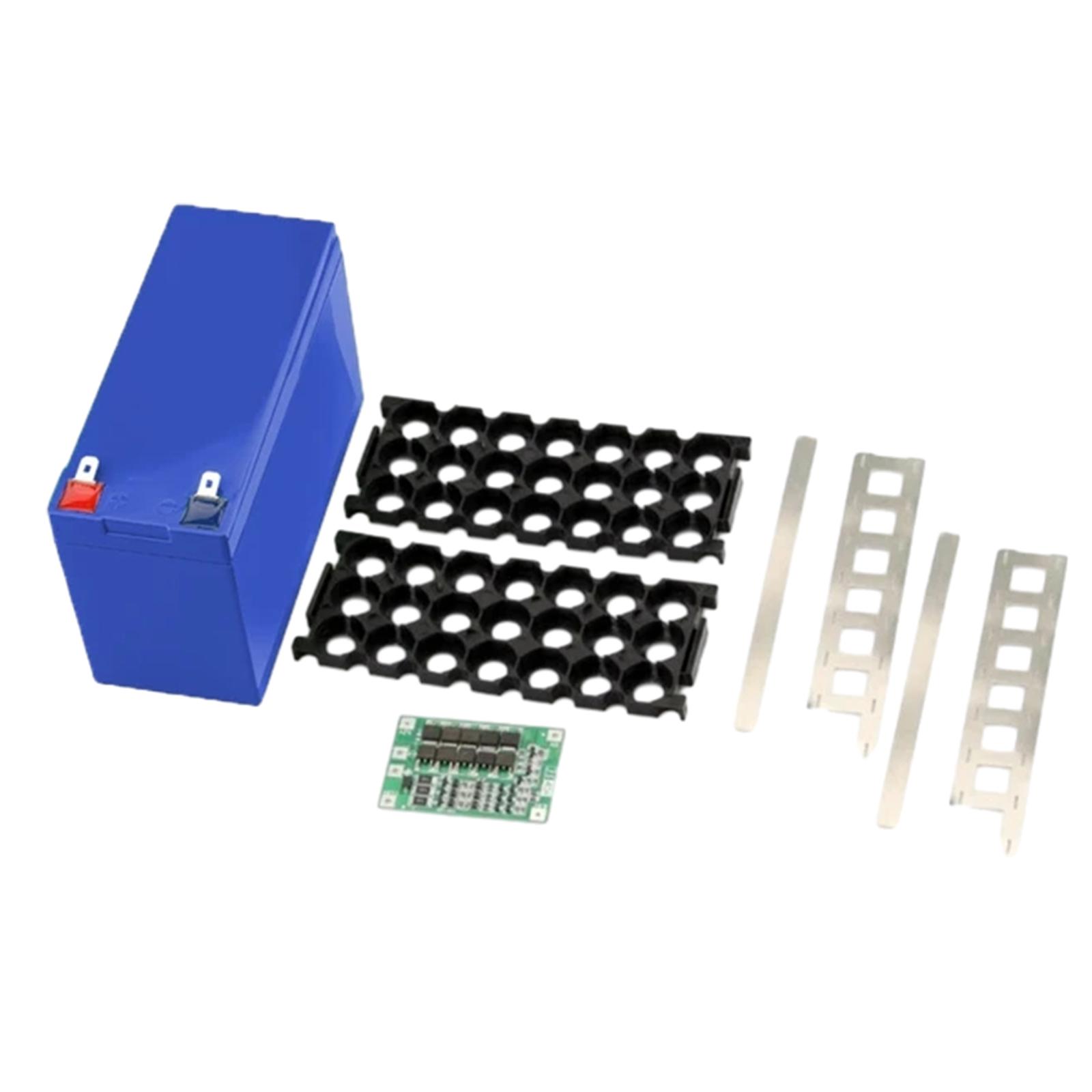 

12V 7Ah Футляр для батареї 18650 Елементів Порожня коробка 3x7 Тримач 3S 40A Нікелеві смужки Коробка для зберігання Y-батареї чорний