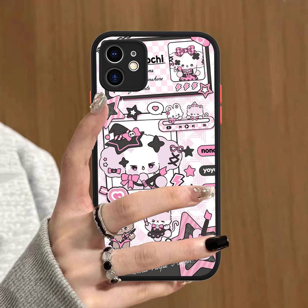 

Popular Cute N-Nonomochi Dog LOGO For IPhone 15 16 Pro Max 11 12 13 14 XS XR X Plus 16E Matte Translucent Phone Cover iphone 16 plus
