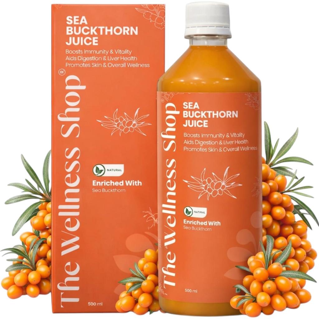 The Wellness Shop Šaltalankių sultys imunitetui stiprinti | Natūralus vitaminas C, Omega 3 6 7 9, Antioksidantai | Imunitetui, odos spindesiui ir virškinimo sveikatai papildas