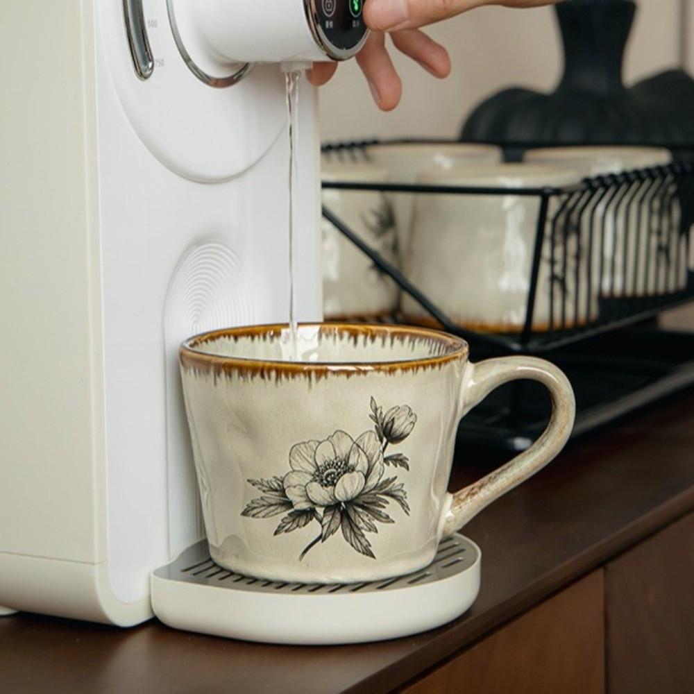 Microwave Safe Ceramic Coffee Cup Non-slip Exquisite Water Cup Antique Style Mug  Kitchen