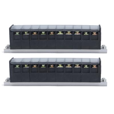 2 Pcs Terminal Block 30A 660V Dual Row Screw Terminal Barrier Strip for Bridge Lighting Tunnel