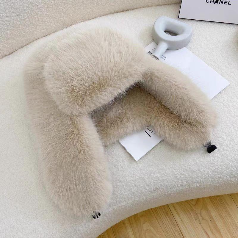 Women's Men's Winter Thickened Warm Windproof Faux Fur Fox Fur Snow Hat Earflap Hat