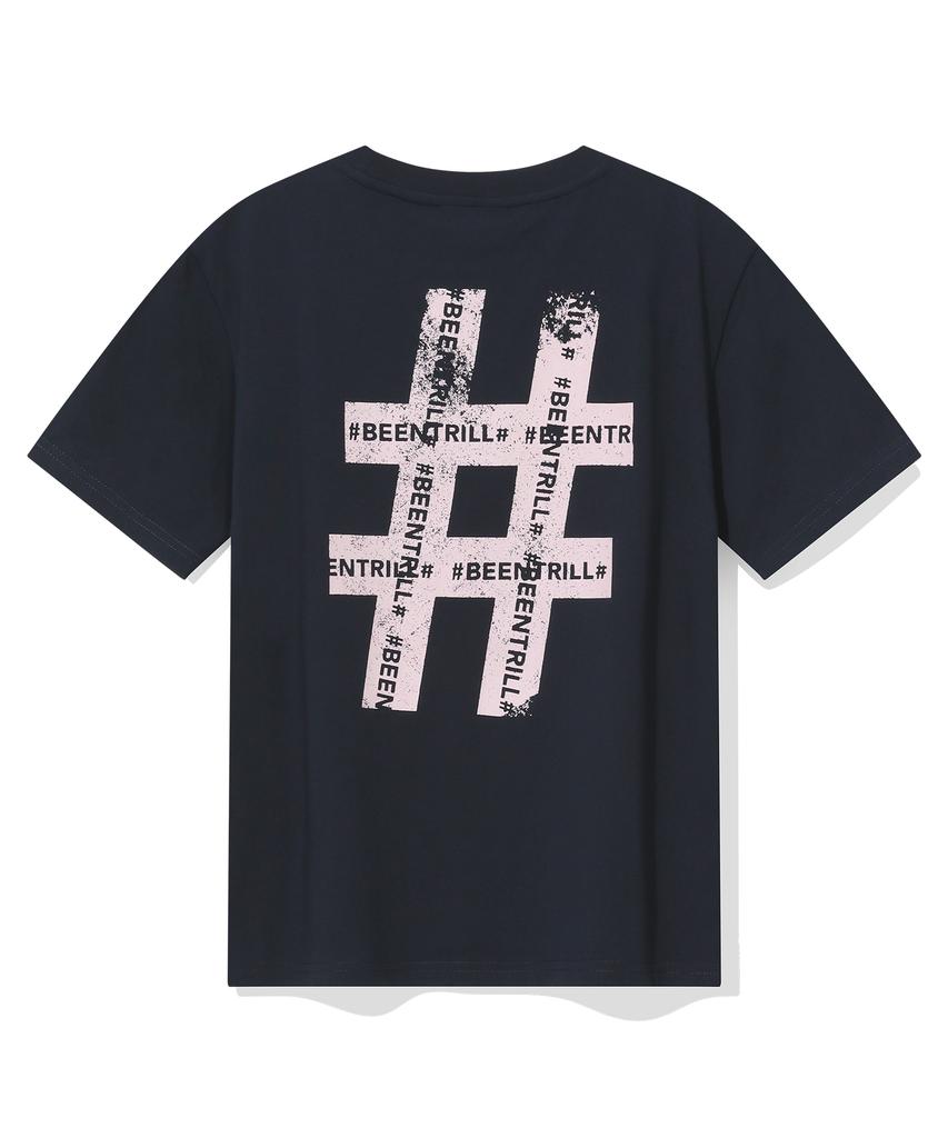 BEENTRILL Women'S Vintage Hashtag Short Sleeve T-Shirt (Charcoal)