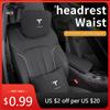 Car Sticker Car Suede Ventilate Headrest Neck Support Seat Waist Cushion Pillow Tesla Roadsrer Cybertruck Model 3 Model Y