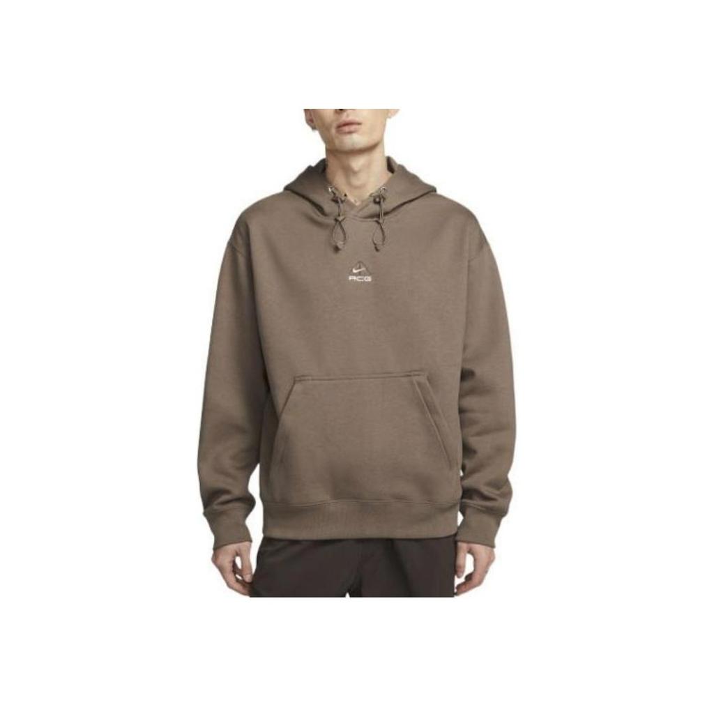 Nike Fleece-Lined Logo Hoodie Men Tops Brown DH3088-040