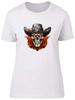 Cowboy Skull Unisexs TShirt Sleketon Head Gothic Flame Ladies Gift Tee