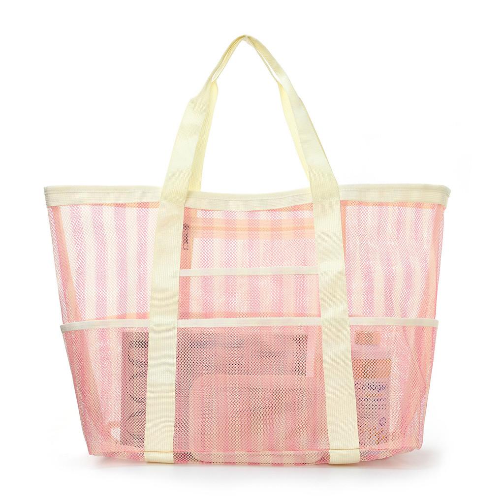 Beach Bag Large Capacity Mesh Tote With Multiuse Design For Travel And Beach Days
