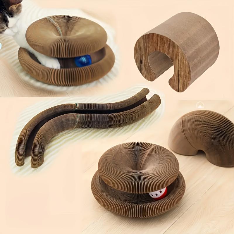 Magical Accordion Cat Scratching Board, Durable Indoor Interactive Pet Toy - Round Ball Track Magical Accordion Cat Scratching Board - Cat Toy