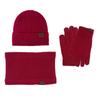 3 Pcs/Set Women Winter Hat Scarf Gloves Set Thick Plush Knitted Warm Cap Gloves Elastic Ear Windproof Wi