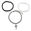 Christian Crystal Cross Multi-layer Bracelet for Men Women Stainless Steel Silver Color Glass Beads Hand Chain Religion Jewelry