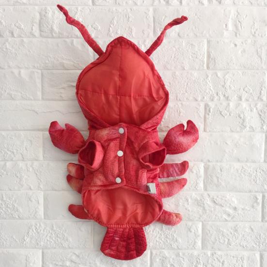 Dog Costume Lobster Shape Holiday Dress Up Funny Style Halloween Pet Two-legged Coat for Puppy