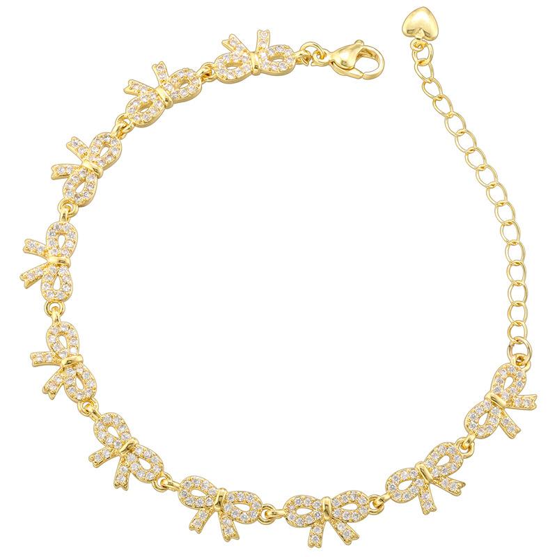 Sweet Temperament Bow Adjustable Bracelet Necklace Ol Butterfly Splicing Jewelry Set Vl492-493