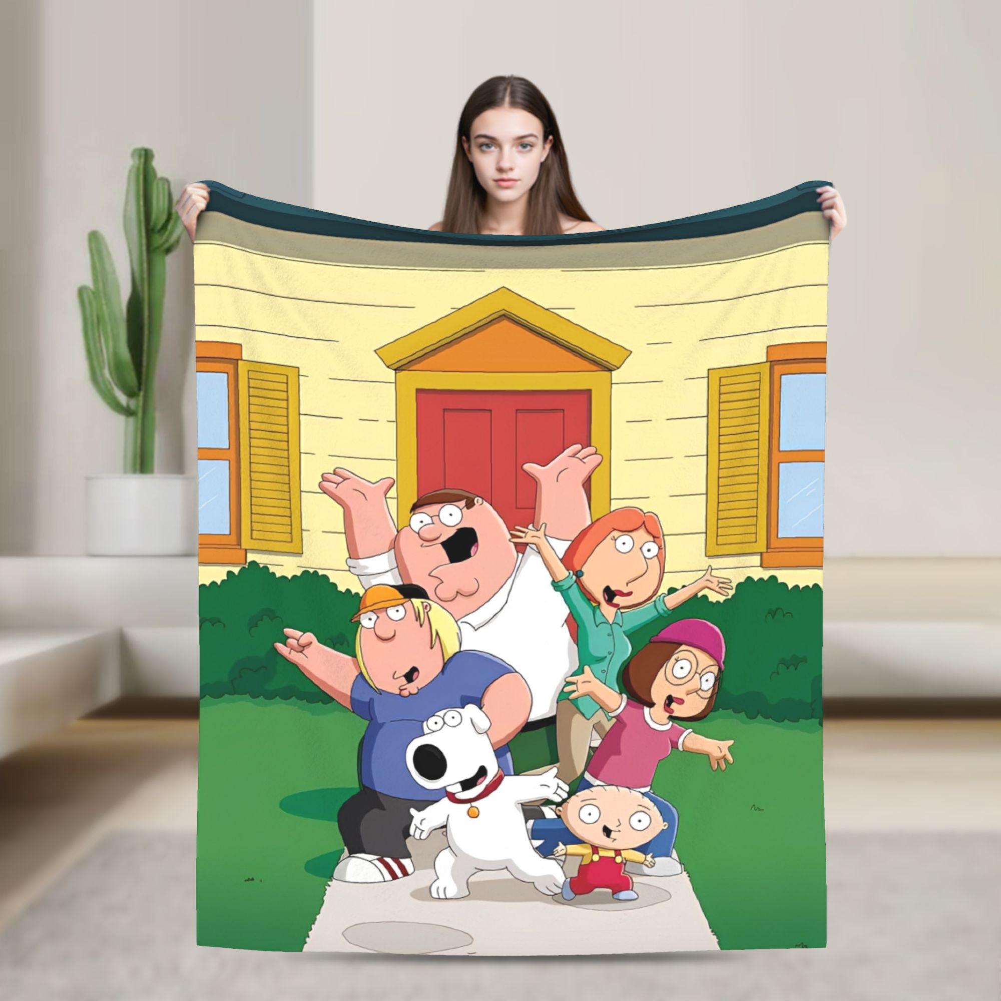 

Families Cartoon Peter Griffin Guys Knitted Fashion Blankets Funny TV Flannel Throw Fashion Blanket Bedding Rug Piece Thin Bedspread Breatha 75x90cm