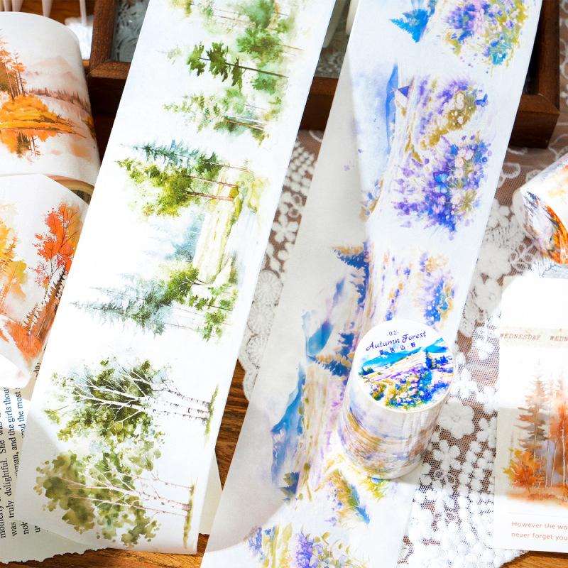 Mr. Paper, Autumn Forest Series Washi Tape Stickers, Scrapbook Phone Cases, Notebook Diaries, Decorative Stationery Stickers