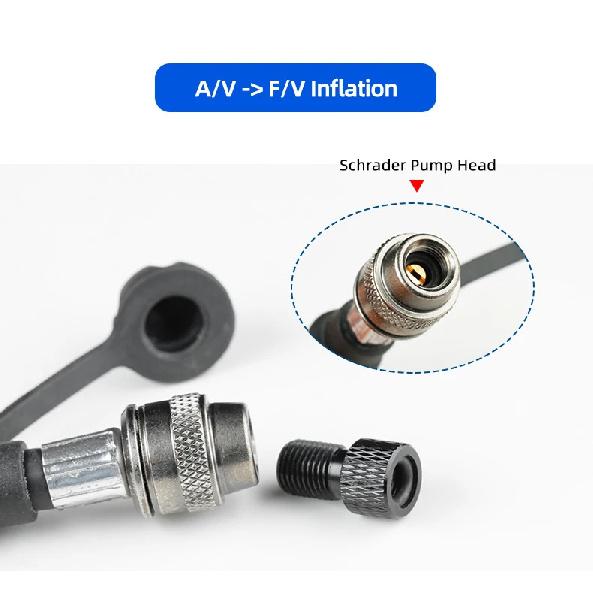 Presta Valve Adaptor for Schrader Pump F/V Valve Core Fitting Tool 2 In 1 Bicycle Nozzle Convertor Aluminum Anodized