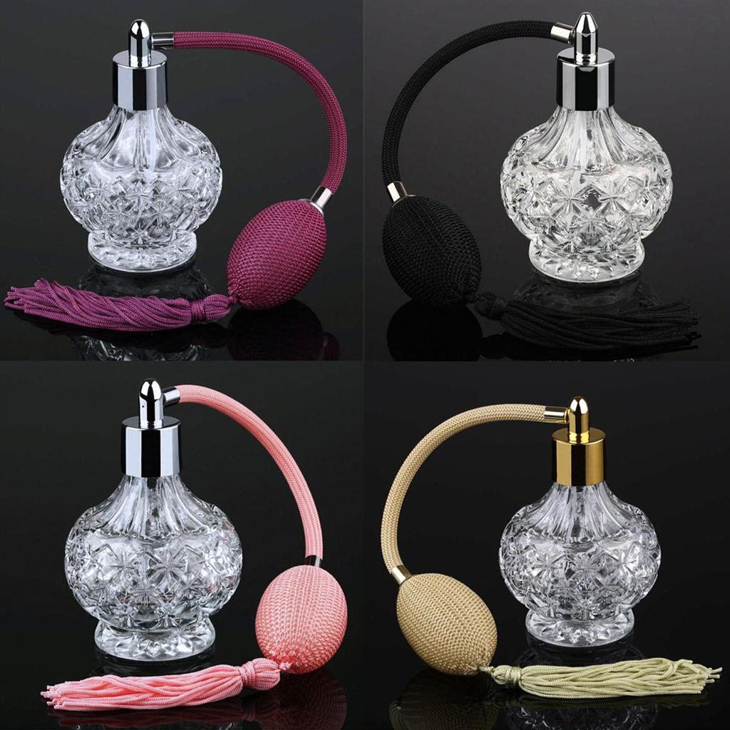 Glas Parfüm Flasche Refill Klassische Sprayer Leere Flasche Lange Quaste Vintage